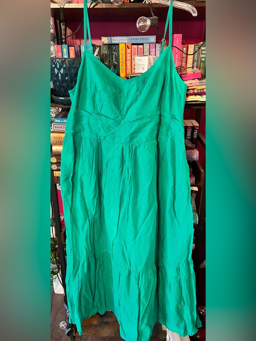 Women's Sleeveless Maxi Dress in Teal Green